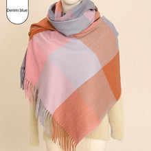 Load image into Gallery viewer, 2023 Autumn and Winter Simple Women's Plaid Scarf Shawl Thickened Thermal Long Artificial Cashmere Scarf
