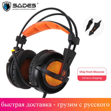 Load image into Gallery viewer, Gaming Headset Gamer Headphones 7.1 Surround Sound Stereo Earphones USB Microphone Breathing LED Light PC Gamer
