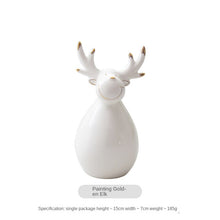 Load image into Gallery viewer, Pearlescent Ceramic Christmas Deer Desktop Decoration Ins Snowman Five-Pointed Star Gift Christmas Decoration
