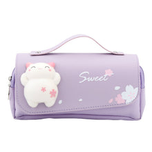 Load image into Gallery viewer, Pencil Case  PU Leather Pen Case Ruler Pouch for School Girl Sweet Eraser Holder
