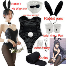Load image into Gallery viewer, Mai Cosplay Costume for Girls Halloween Women Black Sexy Jumpsuit Rascal Does Not Dream of Bunny Girl Senpai Cos
