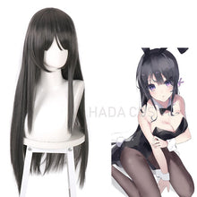 Load image into Gallery viewer, Sakurajima Mai Cosplay Wigs Headwear Rascal Does Not Dream Of Bunny Girl Senpai Synthetic Hair Long Straight Gray Hair Wig
