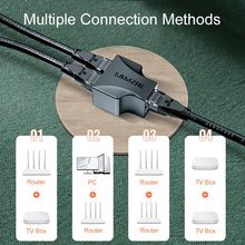 Load image into Gallery viewer, Ethernet Adapter Lan Cable Extender Splitter for Internet Connection Cat5 RJ45 Splitter Coupler Contact Modular Plug
