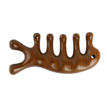 Load image into Gallery viewer, Sandalwood Massage Comb Head Meridian Scalp Comb Face Eye Shoulder Neck Scraping Treatment Hair Loss Anti-static Wide Tooth Comb
