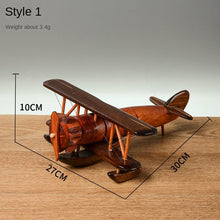 Load image into Gallery viewer, Wooden Vintage Handmade Airplane Scale Model Ornaments Decor Creative Home Desktop Retro Aircraft Decoration Toy Gift Collection
