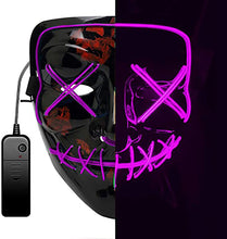 Load image into Gallery viewer, Scary Halloween Colplay Light Up Purge Mask Halloween Masquerade Party LED Face Masks Glowing In Dark for Kids Men Women Mask
