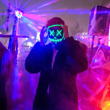 Load image into Gallery viewer, Scary Halloween Colplay Light Up Purge Mask Halloween Masquerade Party LED Face Masks Glowing In Dark for Kids Men Women Mask
