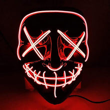 Load image into Gallery viewer, Scary Halloween Colplay Light Up Purge Mask Halloween Masquerade Party LED Face Masks Glowing In Dark for Kids Men Women Mask
