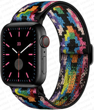 Load image into Gallery viewer, Scrunchie Strap for Apple watch band 45mm 41mm 44mm 40mm 38mm 42mm Elastic Nylon solo Loop bracelet iWatch series 7 3 4 5 6 se
