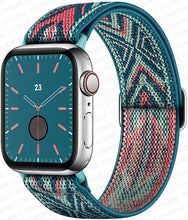 Load image into Gallery viewer, Scrunchie Strap for Apple watch band 45mm 41mm 44mm 40mm 38mm 42mm Elastic Nylon solo Loop bracelet iWatch series 7 3 4 5 6 se
