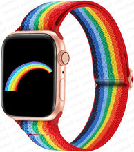 Load image into Gallery viewer, Scrunchie Strap for Apple watch band 45mm 41mm 44mm 40mm 38mm 42mm Elastic Nylon solo Loop bracelet iWatch series 7 3 4 5 6 se
