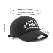 Load image into Gallery viewer, 1989 American Retro Men's And Women's Baseball Caps Street Lettered Embroidery Retro Flat Caps Solid Black And White Hip Hop Cap
