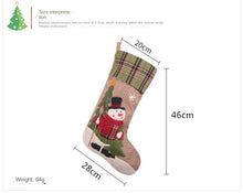 Load image into Gallery viewer, New Christmas Santa Snowman Socks Candy Bag Christmas Hanging Decoration White Linen Santa Claus Decorations
