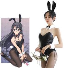 Load image into Gallery viewer, Seishun Buta Yarou wa Bunny Girl Senpai no Yume wo Minai Cosplay Halloween Costume for Girls Sexy Cute Bunny Faux Leather

