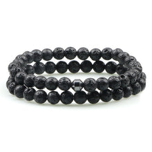 Load image into Gallery viewer, Distance Bracelet For Women Couples Bracelet Classic 6mm Natural Black Matte Blue Turquoises Beaded Stone Bracelets Men Jewelry
