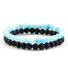 Load image into Gallery viewer, Distance Bracelet For Women Couples Bracelet Classic 6mm Natural Black Matte Blue Turquoises Beaded Stone Bracelets Men Jewelry
