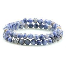Load image into Gallery viewer, Distance Bracelet For Women Couples Bracelet Classic 6mm Natural Black Matte Blue Turquoises Beaded Stone Bracelets Men Jewelry
