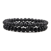 Load image into Gallery viewer, Distance Bracelet For Women Couples Bracelet Classic 6mm Natural Black Matte Blue Turquoises Beaded Stone Bracelets Men Jewelry
