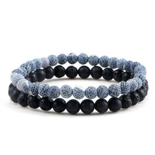 Load image into Gallery viewer, Distance Bracelet For Women Couples Bracelet Classic 6mm Natural Black Matte Blue Turquoises Beaded Stone Bracelets Men Jewelry
