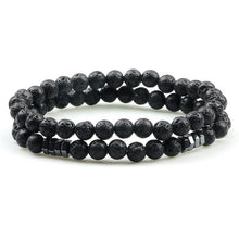 Load image into Gallery viewer, Distance Bracelet For Women Couples Bracelet Classic 6mm Natural Black Matte Blue Turquoises Beaded Stone Bracelets Men Jewelry
