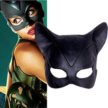Load image into Gallery viewer, Sexy Cat Woman Selina Kyle Latex Mask Superhero Movie Cosplay Costume Halloween Party Masks
