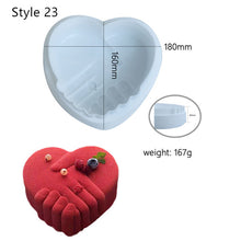 Load image into Gallery viewer, Art Cake Decorating Mold 3D Silicone Molds Baking Tools For Heart Round Cakes Chocolate Brownie Mousse Make Dessert Pan

