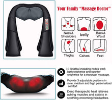 Load image into Gallery viewer, Shiatsu shouler Massager 4D Deep Kneading Shoulder Neck Back Massager  Pain Relief Full Body Muscle Relax Massage Shawl
