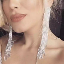 Load image into Gallery viewer, Shining Rhinestone Pendant Earrings suitable for women's fashion crystal Tassel Earrings European and American style earrings
