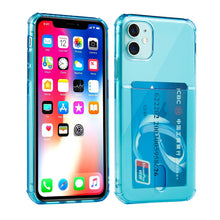 Load image into Gallery viewer, Shockproof Transparent Phone Case For iPhone 12Mini 12 11 Pro Max X XS XR 7 8 Plus SE 2 Soft Silicone Wallet Cover Card Holder
