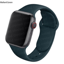 Load image into Gallery viewer, Silicone Strap For Apple Watch Band 44mm 40mm 38mm 42Mm Correa Iwatch Serie Se 6 5 4 3 Bracelet Apple Watch Series 7 45mm 41mm
