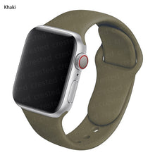 Load image into Gallery viewer, Silicone Strap For Apple Watch Band 44mm 40mm 38mm 42Mm Correa Iwatch Serie Se 6 5 4 3 Bracelet Apple Watch Series 7 45mm 41mm
