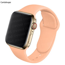 Load image into Gallery viewer, Silicone Strap For Apple Watch Band 44mm 40mm 38mm 42Mm Correa Iwatch Serie Se 6 5 4 3 Bracelet Apple Watch Series 7 45mm 41mm
