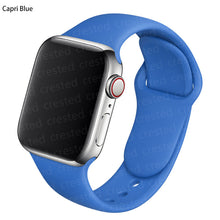 Load image into Gallery viewer, Silicone Strap For Apple Watch Band 44mm 40mm 38mm 42Mm Correa Iwatch Serie Se 6 5 4 3 Bracelet Apple Watch Series 7 45mm 41mm
