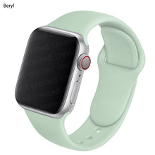 Load image into Gallery viewer, Silicone Strap For Apple Watch Band 44mm 40mm 38mm 42Mm Correa Iwatch Serie Se 6 5 4 3 Bracelet Apple Watch Series 7 45mm 41mm
