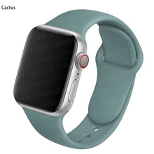 Load image into Gallery viewer, Silicone Strap For Apple Watch Band 44mm 40mm 38mm 42Mm Correa Iwatch Serie Se 6 5 4 3 Bracelet Apple Watch Series 7 45mm 41mm
