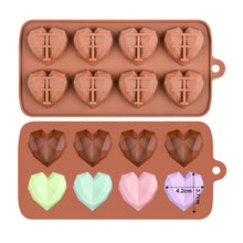 Load image into Gallery viewer, SILIKOLOVE 3D Geometric Heart Shaped Silicone Molds for Baking Sponge Chiffon Mousse Cake Mold Breakable Chocolate Molds
