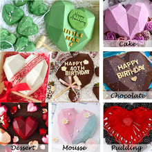 Load image into Gallery viewer, SILIKOLOVE 3D Geometric Heart Shaped Silicone Molds for Baking Sponge Chiffon Mousse Cake Mold Breakable Chocolate Molds
