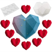 Load image into Gallery viewer, SILIKOLOVE 3D Geometric Heart Shaped Silicone Molds for Baking Sponge Chiffon Mousse Cake Mold Breakable Chocolate Molds
