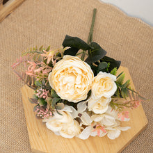Load image into Gallery viewer, Silk Artificial Rose Flowers Cheap Autumn Decoration White Wedding Home Christmas Fall Fake Flower Bouquet Craft Wreath Supplies
