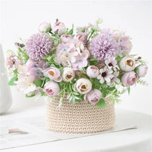 Load image into Gallery viewer, 2pcs Silk Tea Roses Pink Peony for Scrapbooking Wedding Vases for Home Decoration Accessories Artificial Flowers Ornamental Flowerpot
