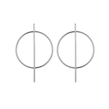 Load image into Gallery viewer, Simple fashion gold color Silver plated geometric Long Circle earrings for women fashion big hollow drop earrings jewelry
