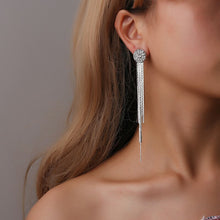 Load image into Gallery viewer, Simple fashion gold color Silver plated geometric Long Circle earrings for women fashion big hollow drop earrings jewelry

