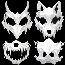 Load image into Gallery viewer, Skull Party Mask Demon Werewolf Tigers Skull Half Face Cover Mask Halloween Dance Prom Cosplay Costume Mask Prop
