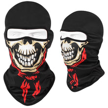Load image into Gallery viewer, Skull Print Bandana Balaclava Full Face Cover Elastic Outdoor Fishing Hunting Hiking Cycling Neck Gaiter Head Warmer Face Shield
