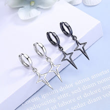 Load image into Gallery viewer, Small Hoop Earrings Smooth Tiny Huggies With Hollow Cross Star Pendants Female Dangle Earring Cute Piercing Earring Gifts
