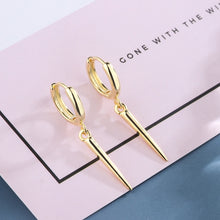 Load image into Gallery viewer, Small Hoop Earrings Smooth Tiny Huggies With Hollow Cross Star Pendants Female Dangle Earring Cute Piercing Earring Gifts
