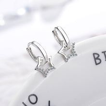 Load image into Gallery viewer, Small Hoop Earrings Smooth Tiny Huggies With Hollow Cross Star Pendants Female Dangle Earring Cute Piercing Earring Gifts
