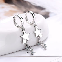 Load image into Gallery viewer, Small Hoop Earrings Smooth Tiny Huggies With Hollow Cross Star Pendants Female Dangle Earring Cute Piercing Earring Gifts
