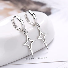 Load image into Gallery viewer, Small Hoop Earrings Smooth Tiny Huggies With Hollow Cross Star Pendants Female Dangle Earring Cute Piercing Earring Gifts
