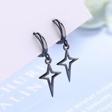 Load image into Gallery viewer, Small Hoop Earrings Smooth Tiny Huggies With Hollow Cross Star Pendants Female Dangle Earring Cute Piercing Earring Gifts

